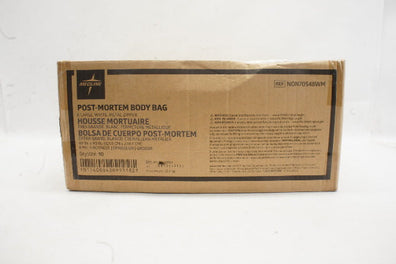 Medline NON70548WM Post-Mortem Body Bag X-Large White Metal Zipper -  Case of 10
